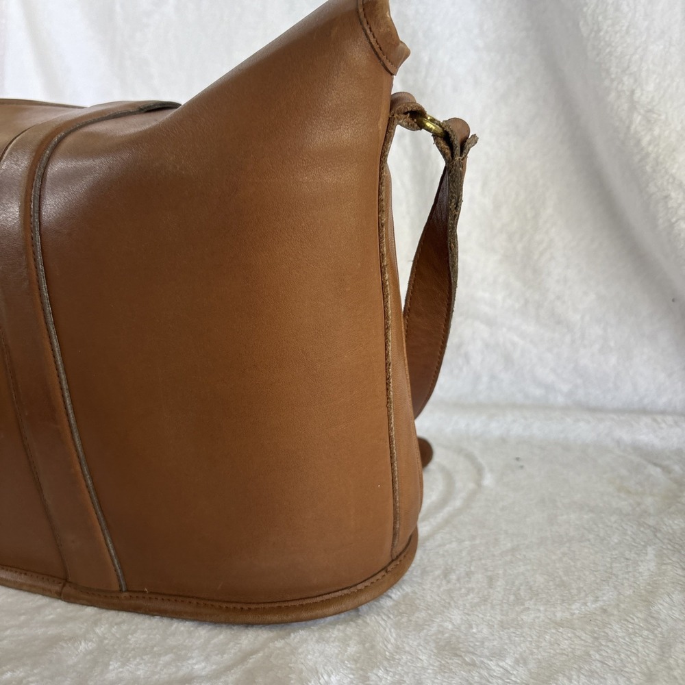Vintage COACH Nottingham Binocular Crossbody Bag Tabac British Tan Leather USA - Picture 6 of 16